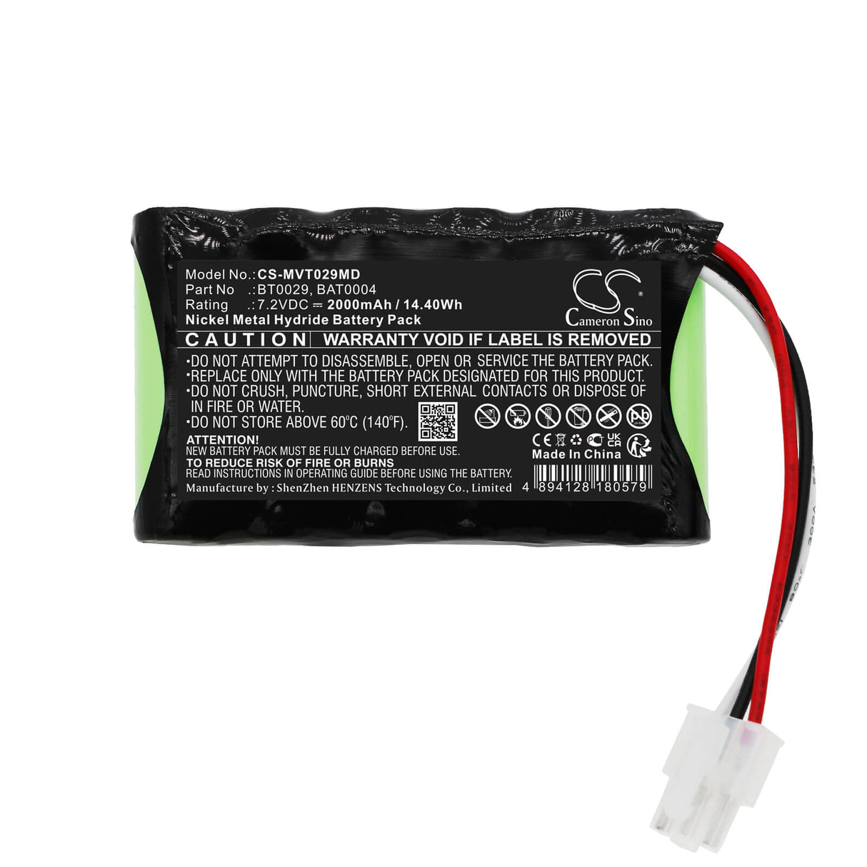7,2V, Ni-MH, 2000mAh, Batterie médicale compatible avec Imex, 6196, Apm/apm2, Nicolet Vascular, 14,40Wh Cameron Sino Technology Limited (Médical)