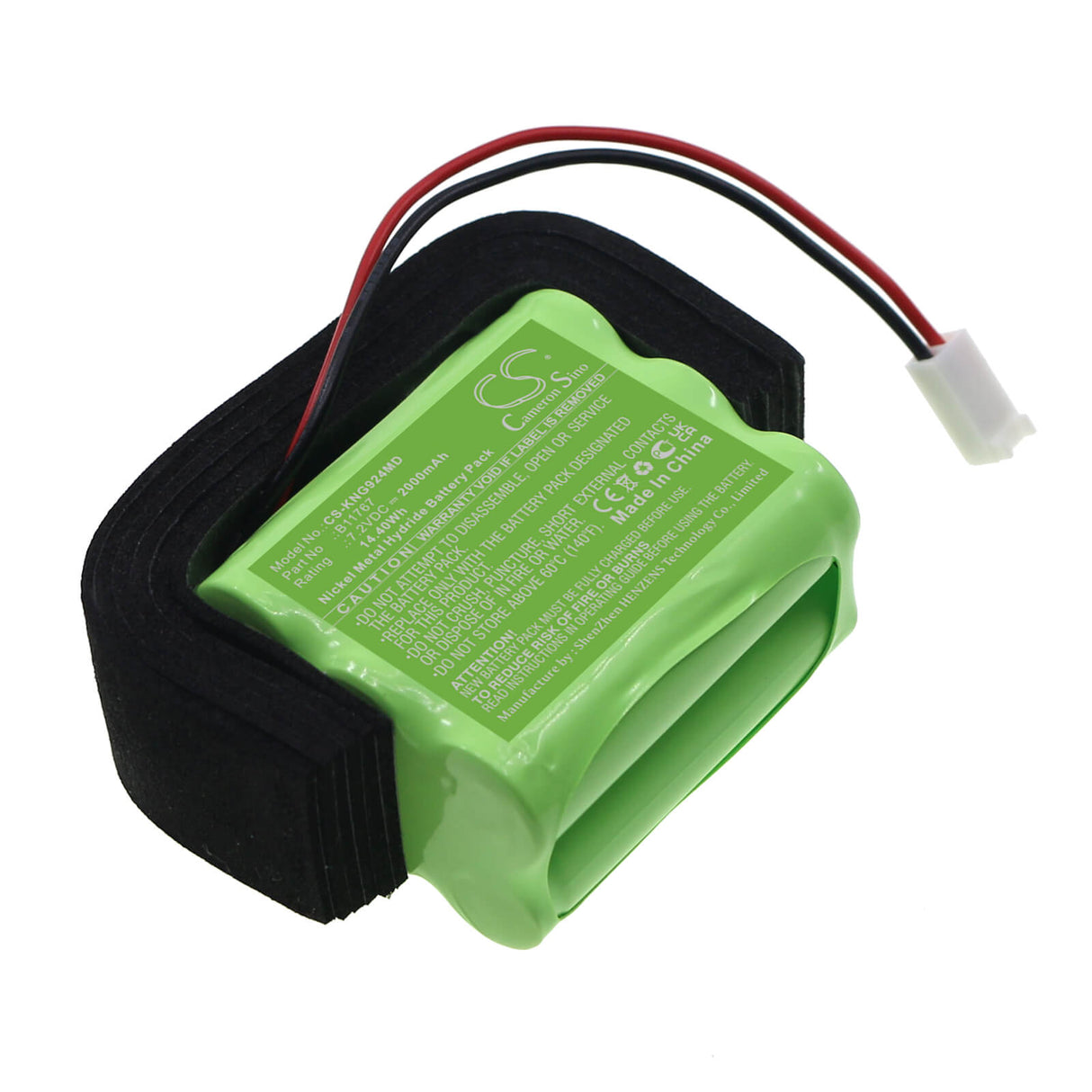 7.2V, Ni-MH, 2000mAh, Batterie médicale compatible avec Kangaroo, B11767, Pompe d'alimentation entérale 924, 14.40Wh Medical Cameron Sino Technology Limited (Médical)