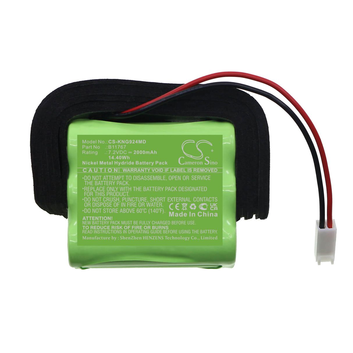 7.2V, Ni-MH, 2000mAh, Batterie médicale compatible avec Kangaroo, B11767, Pompe d'alimentation entérale 924, 14.40Wh Medical Cameron Sino Technology Limited (Médical)