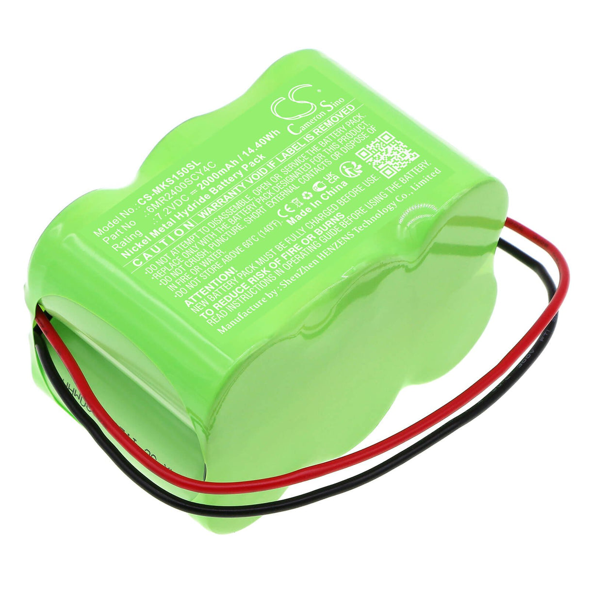 7,2V, Ni-MH, 2000mAh, Batterie d'équipement compatible avec Kathrein, 6mr2400scy4c, appareils de mesure Golden Power, Msk15, 14,4Wh Équipement, Enquête, Test Cameron Sino Technology Limited