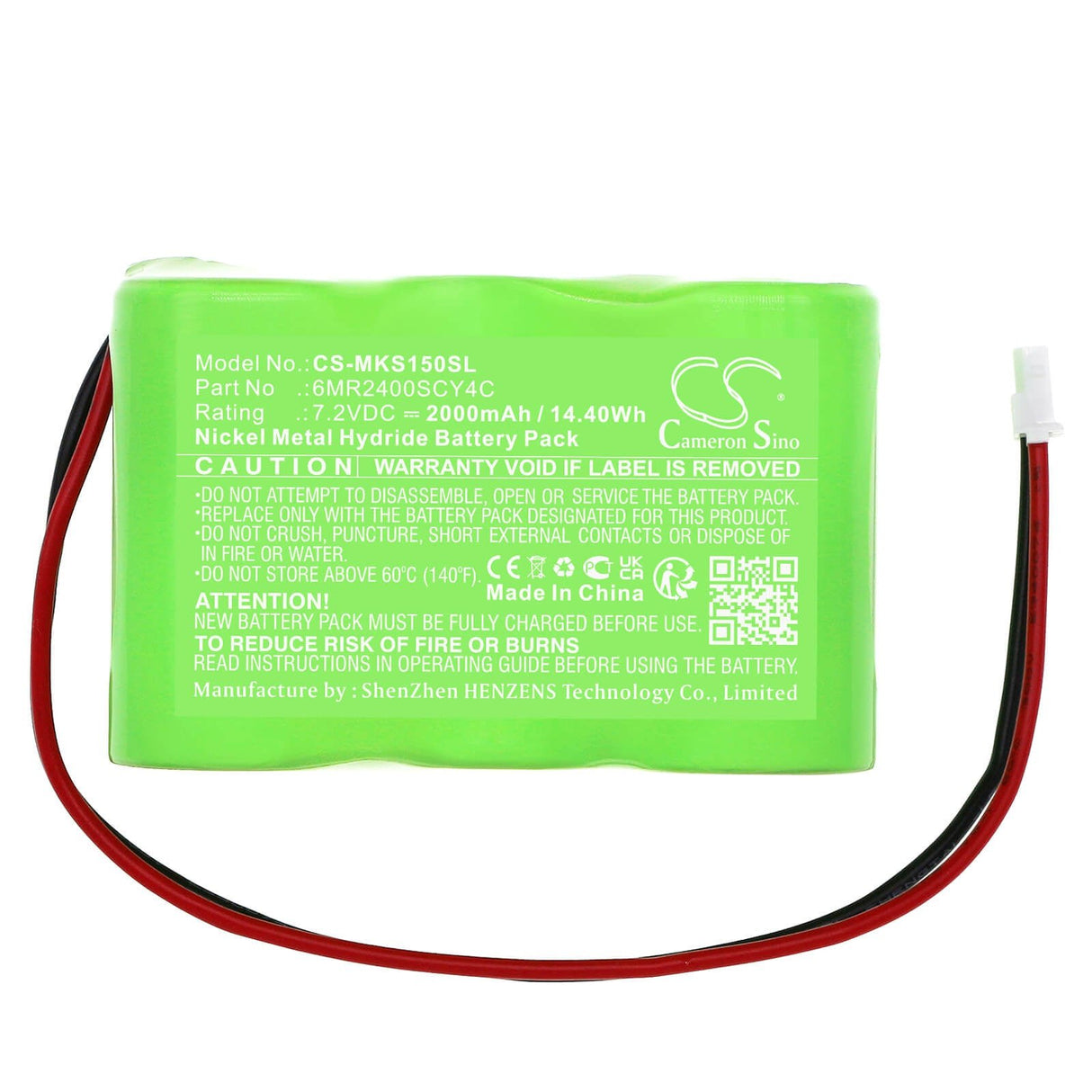 7,2V, Ni-MH, 2000mAh, Batterie d'équipement compatible avec Kathrein, 6mr2400scy4c, appareils de mesure Golden Power, Msk15, 14,4Wh Équipement, Enquête, Test Cameron Sino Technology Limited
