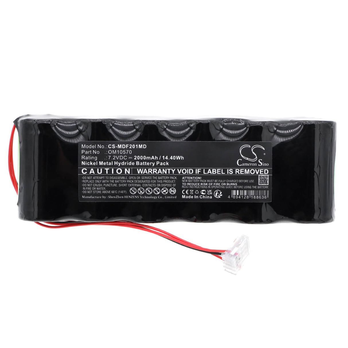 7.2V, Ni-MH, 2000mAh, Batterie médicale compatible avec Medex, 5410, Pompe à seringue 2001, Pompe à seringue 2010, 14.40Wh Médical Cameron Sino Technology Limited (Médical)
