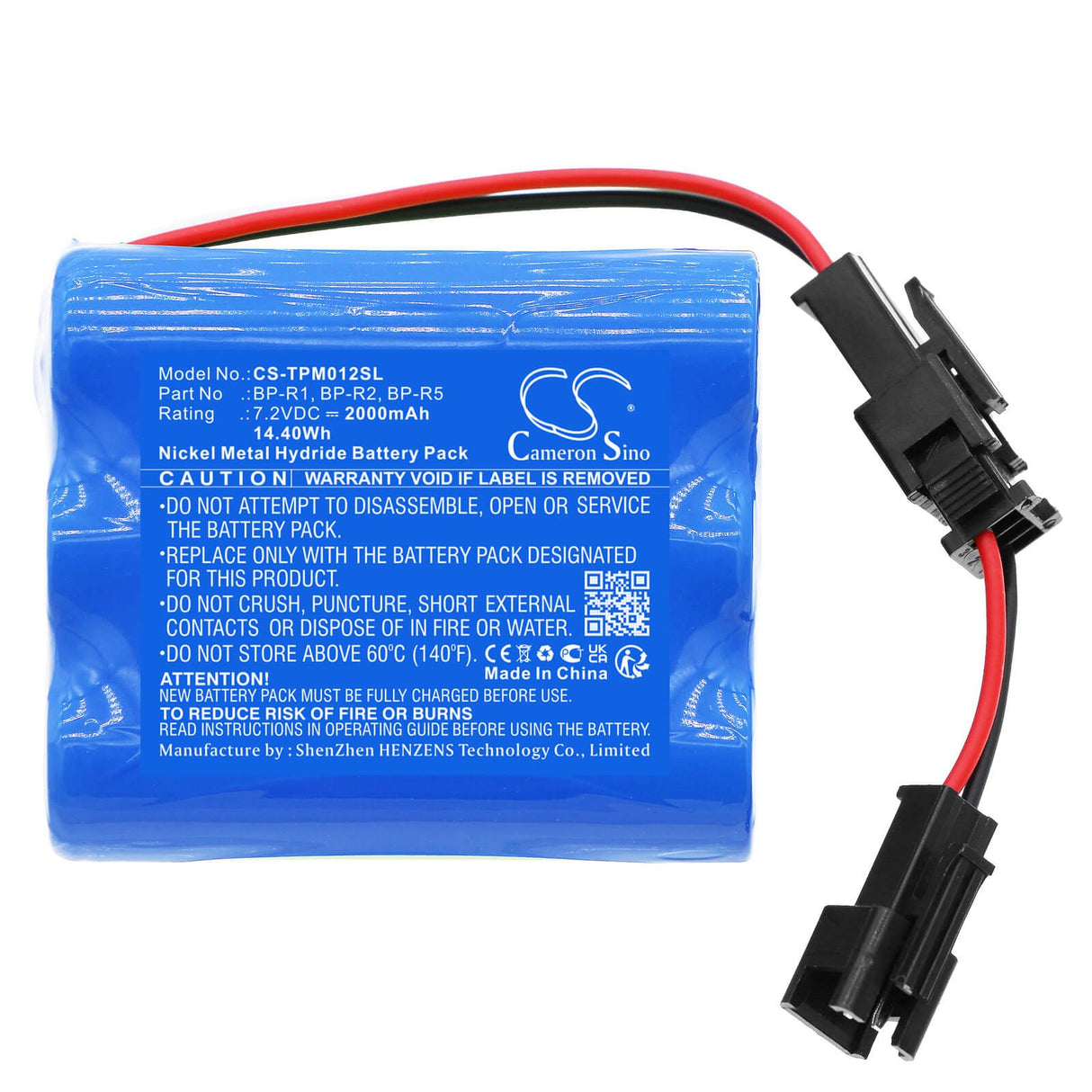 7,2V, Ni-MH, 2000mAh, batterie numérique DAB s'adapte à Teac, Tivoli Audio, Bp-r1, R1, R-1, 14,4Wh DAB Digital Cameron Sino Technology Limited