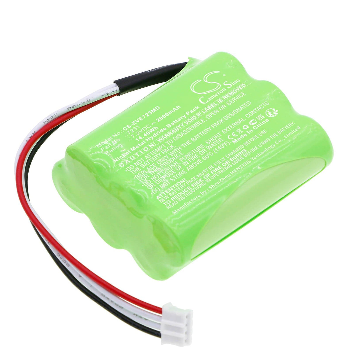 7,2V, Ni-MH, 2000mAh, Batterie médicale compatible avec Zevex, 7231, Enteralite, 14,40Wh Medical Cameron Sino Technology Limited (Médical)