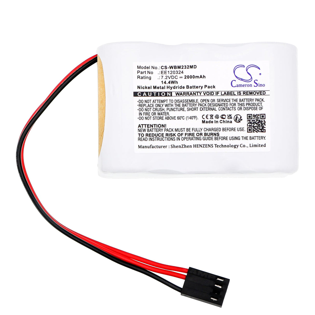 7,2V, Ni-MH, 2000mAh, Batterie médicale compatible avec Graystad, Am 232, Gsi 17, 14,4Wh Medical Cameron Sino Technology Limited (Médical)