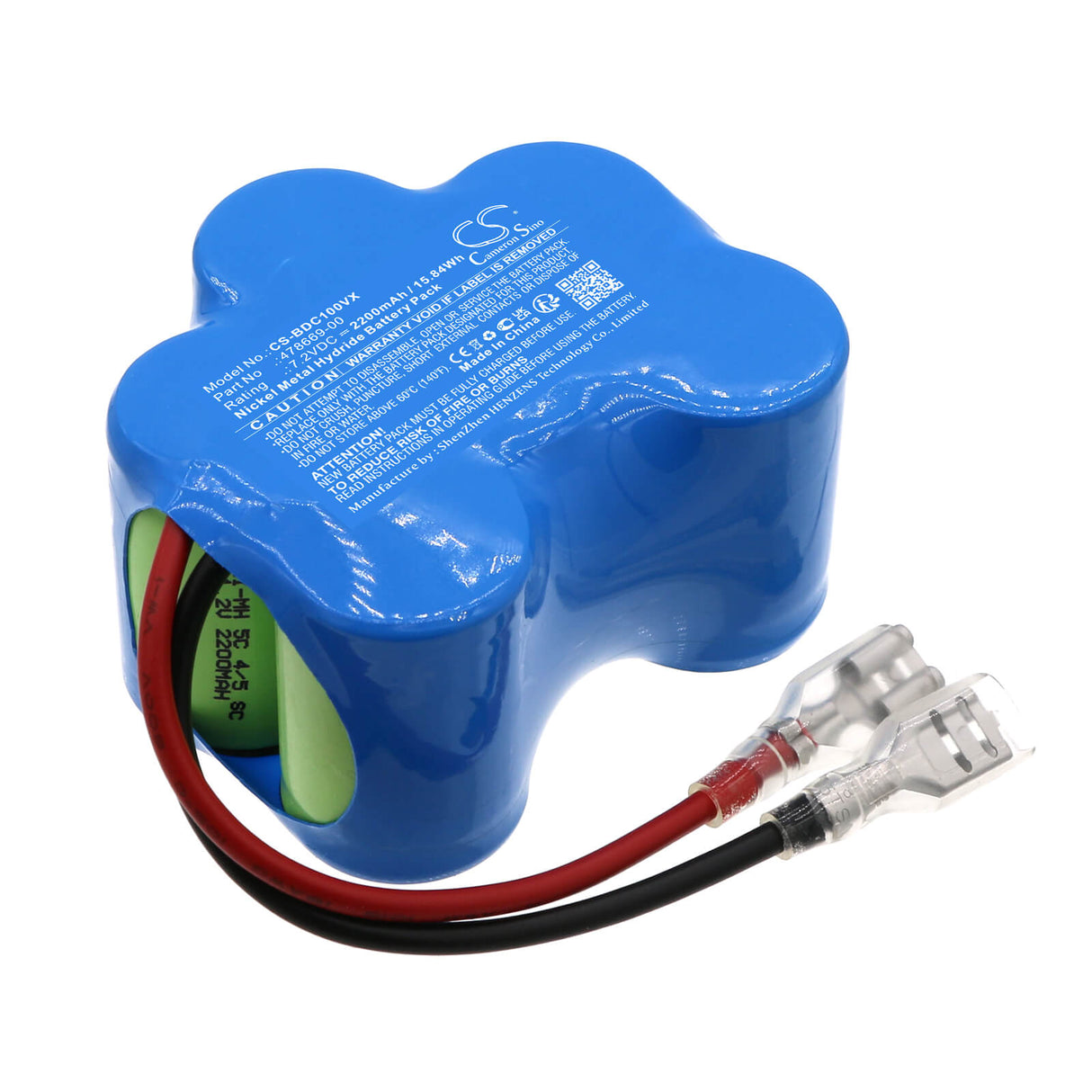 7.2V, Ni-MH, 2200mAh, Vacuum battery fits Black & Decker, Ssc1000, 15.84Wh Vacuum Cameron Sino Technology Limited