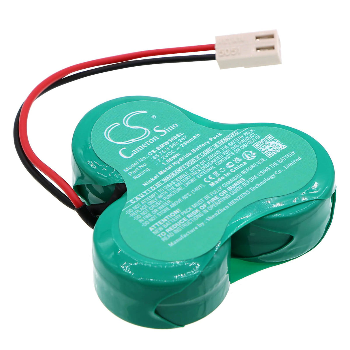 7.2V, Ni-MH, 230mAh, Siren Alarm battery fits Bmw, 65 75 8 368 267, 3 Series, 5 Series, 1.66Wh Siren Alarm Cameron Sino Technology Limited