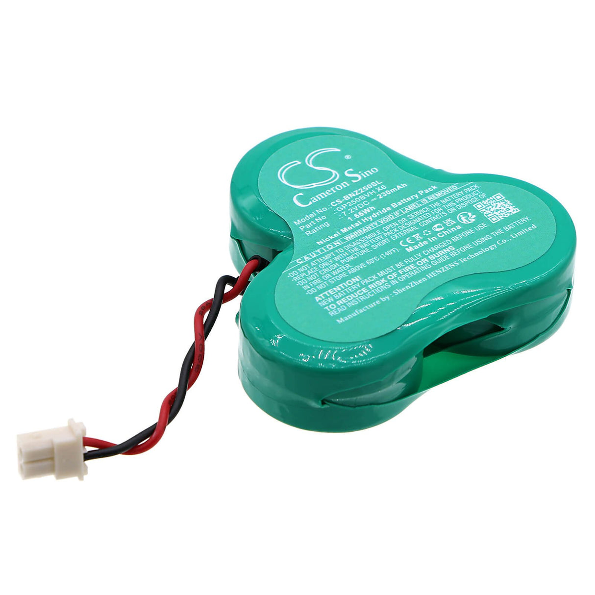 7.2V, Ni-MH, 230mAh, Siren Alarm battery fits Mercedes-benz, Gp250bvh X6, Viano 2004 Alarm Security, Vito 2003 Alarm Security, 1.66Wh Siren Alarm Cameron Sino Technology Limited