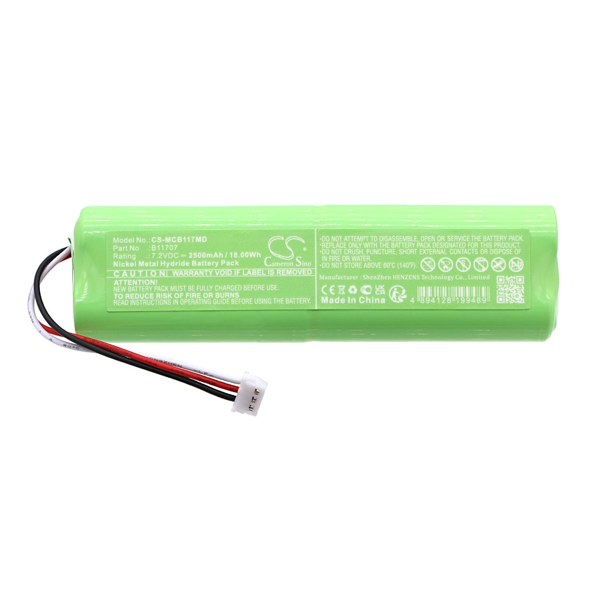 7.2V, Ni-MH, 2500mAh, Batterie médicale compatible avec le système de compression médicale, B11707, Activecare + S.f.t, 18.00Wh Médical Cameron Sino Technology Limited (Médical)