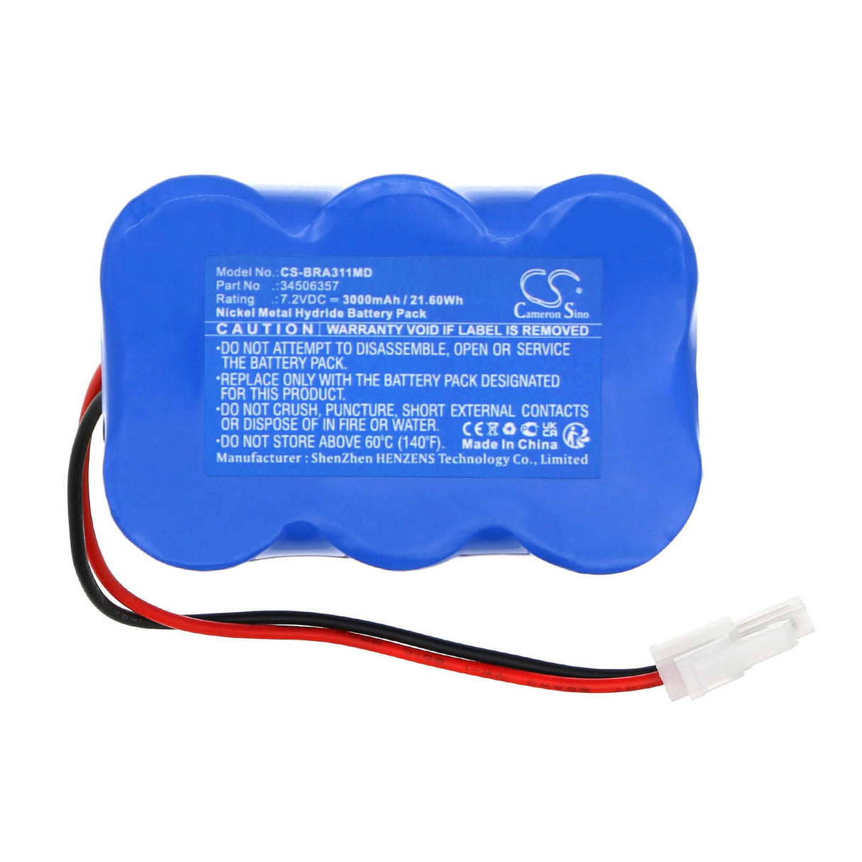 7,2V, Ni-MH, 3000mAh, Batterie médicale compatible avec B.braun, 34506357, Pousse Seringue Perfusor Fm Se, Pompe à Seringue Perfusor Fm Serin, 21,6Wh Médical Cameron Sino Technology Limited (Médical)