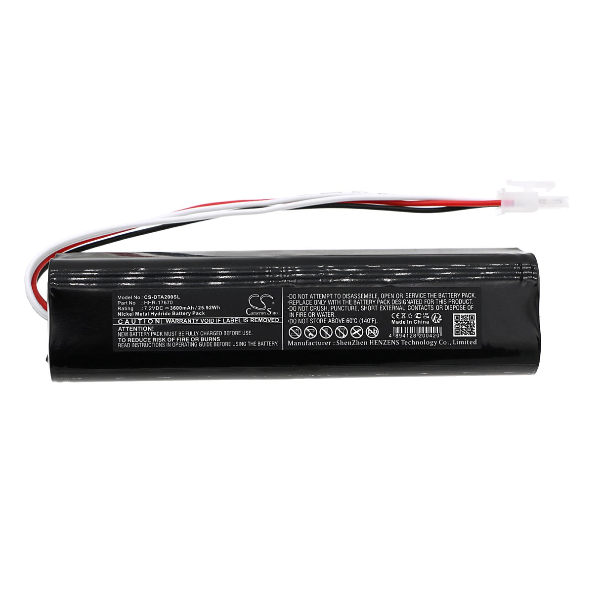 7.2V, Ni-MH, 3600mAh, Batterie d'équipement compatible avec Defelsko, Ata20, Positest At-a, 25.92Wh Équipement, Enquête, Test Cameron Sino Technology Limited