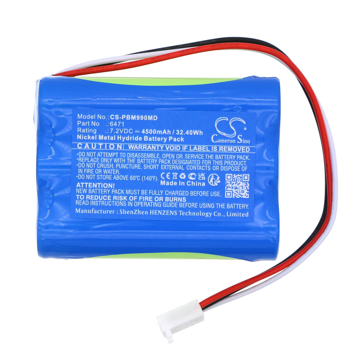 7.2v, Ni-mh, 4500mah, Medical Battery Fits IPB Hdm 99xp, Mxi-1, 32.40wh Medical Cameron Sino Technology Limited (Medical)