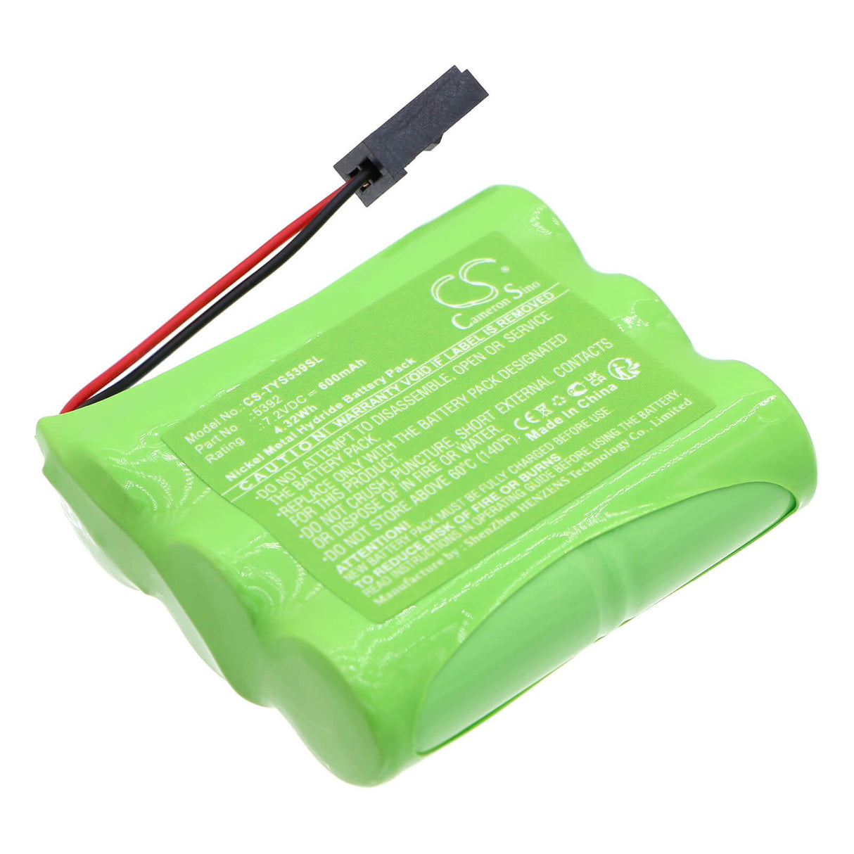 7.2V, Ni-MH, 600mAh, Siren Alarm battery fits Toyota, 5392, 08192-44810, 08192-44811, 4.32Wh Siren Alarm Cameron Sino Technology Limited