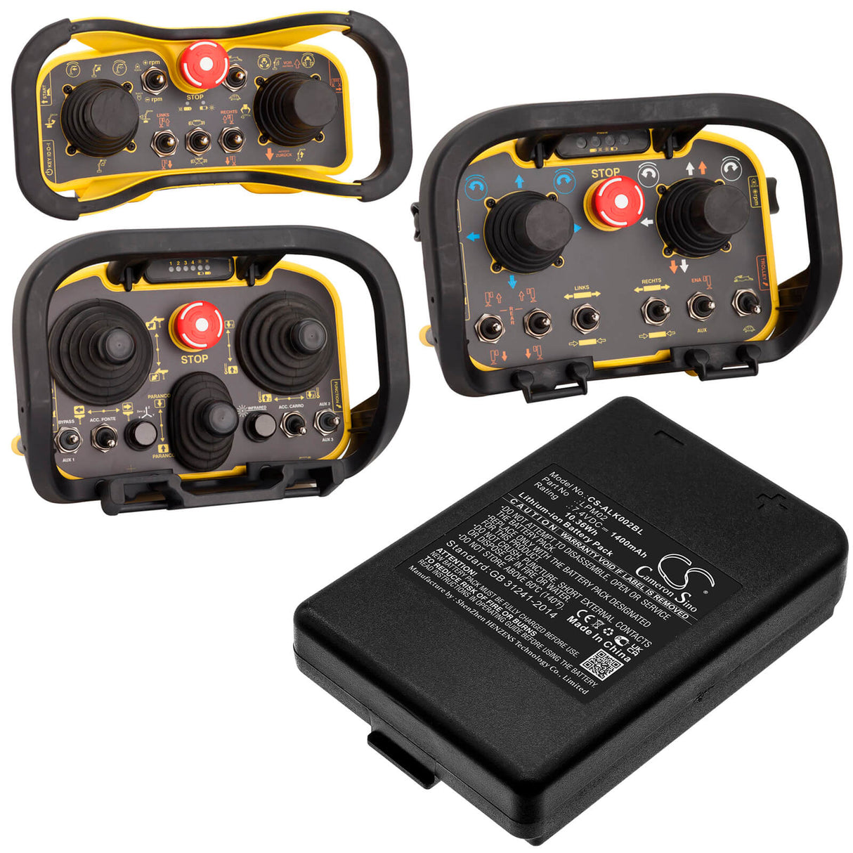 7.4v, 1400mah, Li-ion Crane remote battery Fit's Autec, Ajm, Ajr, Ajs, 10.36wh Crane Remote Control Cameron Sino Technology Limited