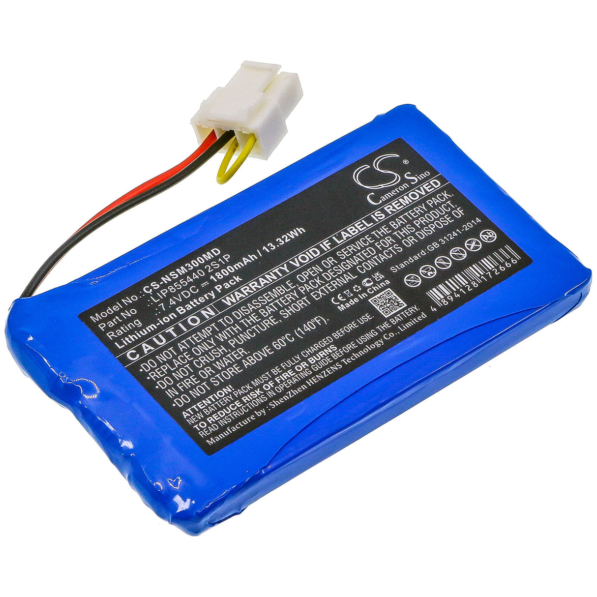 7,4V, Li-ion, 1800mAh, Batterie médicale compatible avec Neusoft, Lip855440 2s1p, Scp-xikang-3001, 13,32Wh Medical Cameron Sino Technology Limited (Medical)