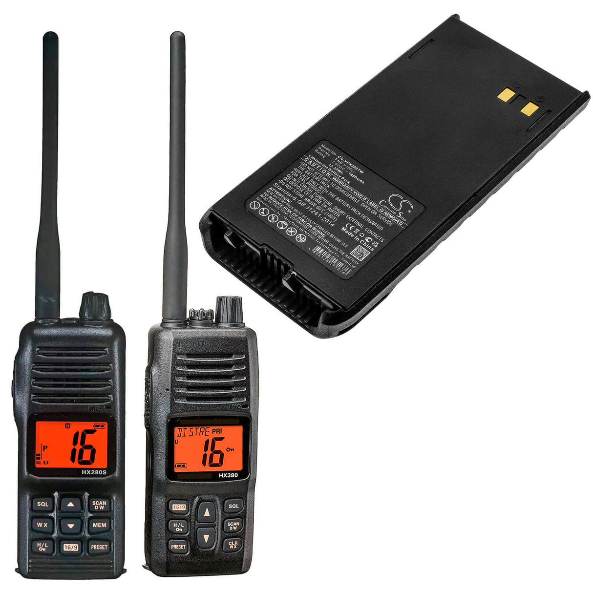 7.4V, Li-ion, 1800mAh, Two-Way Radio battery fits Vertex, Marantz, Standard Horizon, Yaesu, Fnb-v105li, Hx280, Hx280e, 13.32Wh Two-Way Radio Cameron Sino Technology Limited