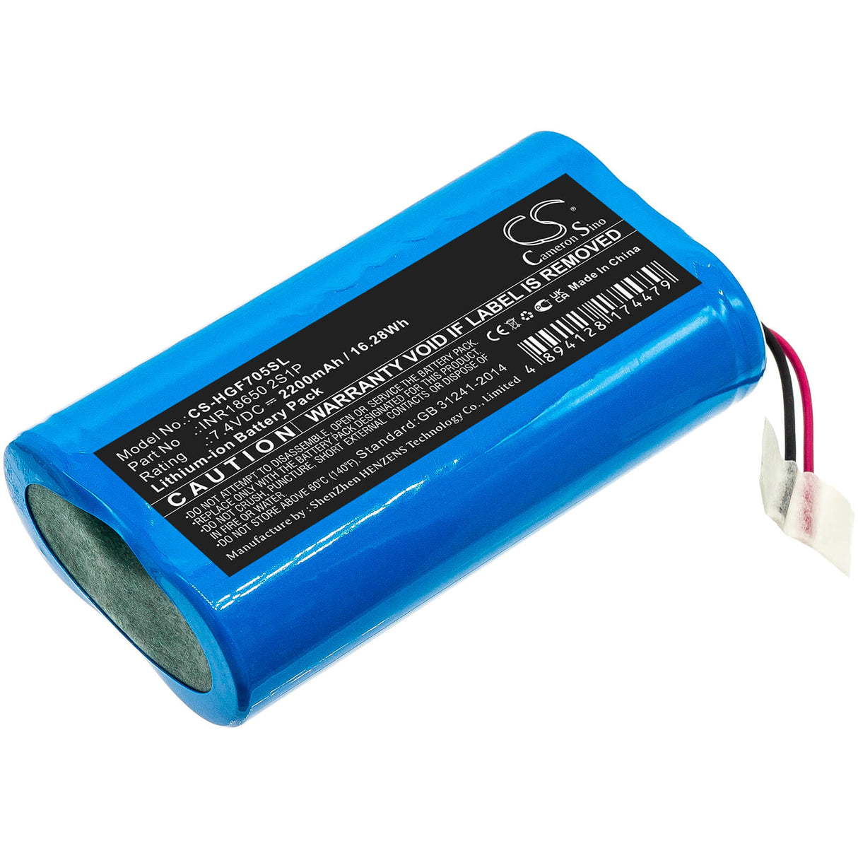 7.4V, Li-ion, 2200mAh, Personal Care battery fits Chi Escape, Inr18650 2s1p, Gf7054, 16.28Wh Personal Care Cameron Sino Technology Limited