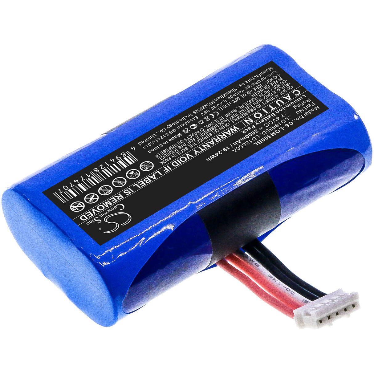 7.4V, Li-ion, 2600mAh, batterie de terminal de paiement compatible avec Kiosk, Newland, Landi, Ingenico, Pax, Ld18650d, Apos A8, 19.24Wh Terminal de paiement Cameron Sino Technology Limited