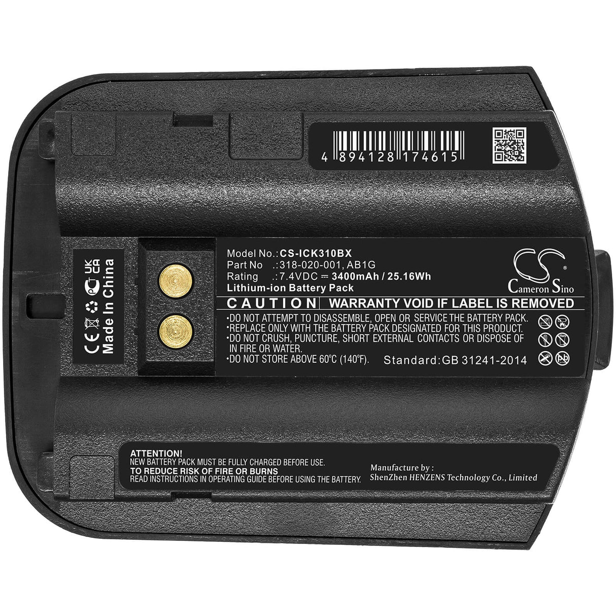 7.4v, 3400mah, Li-ion Barcode Scanner Battery Fit's Intermec, Ck30, Ck31, Ck32, 25.16wh Barcode Scanner Cameron Sino Technology Limited