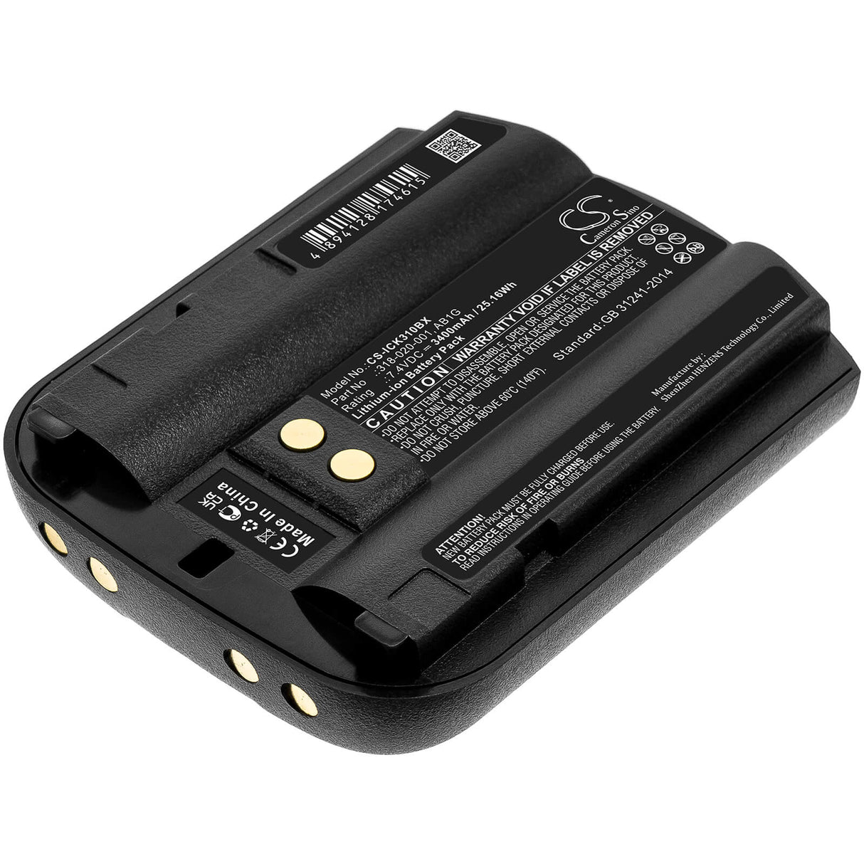 7.4v, 3400mah, Li-ion Barcode Scanner Battery Fit's Intermec, Ck30, Ck31, Ck32, 25.16wh Barcode Scanner Cameron Sino Technology Limited