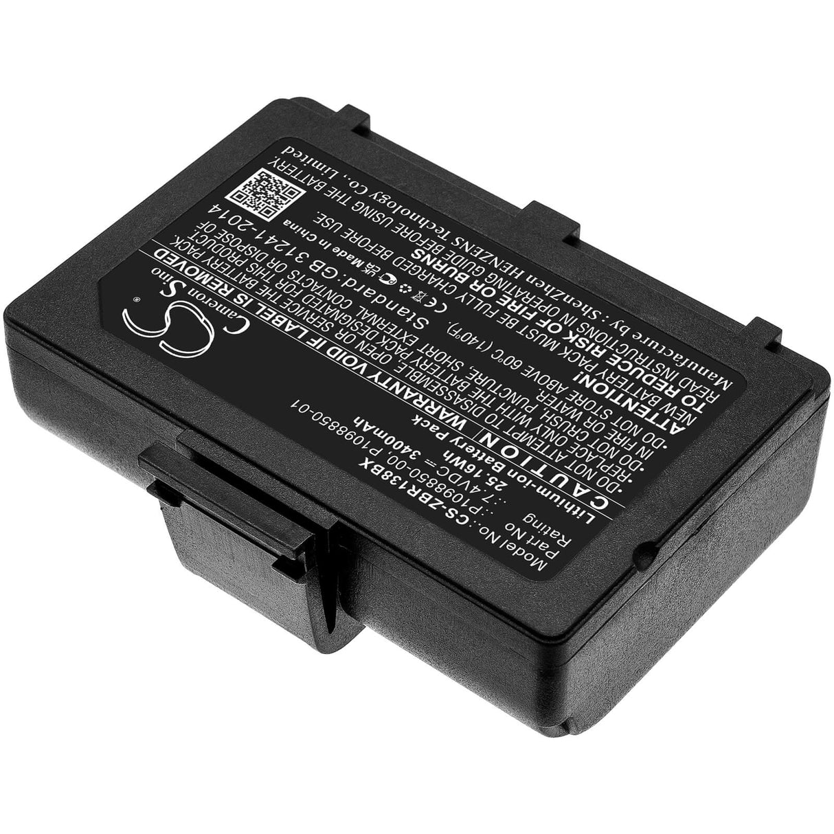 7.4V, Li-ion, 3400mAh, Portable Printer battery fits Zebra, P1098850-00, Zr138, 25.16Wh Portable Printer Cameron Sino Technology Limited