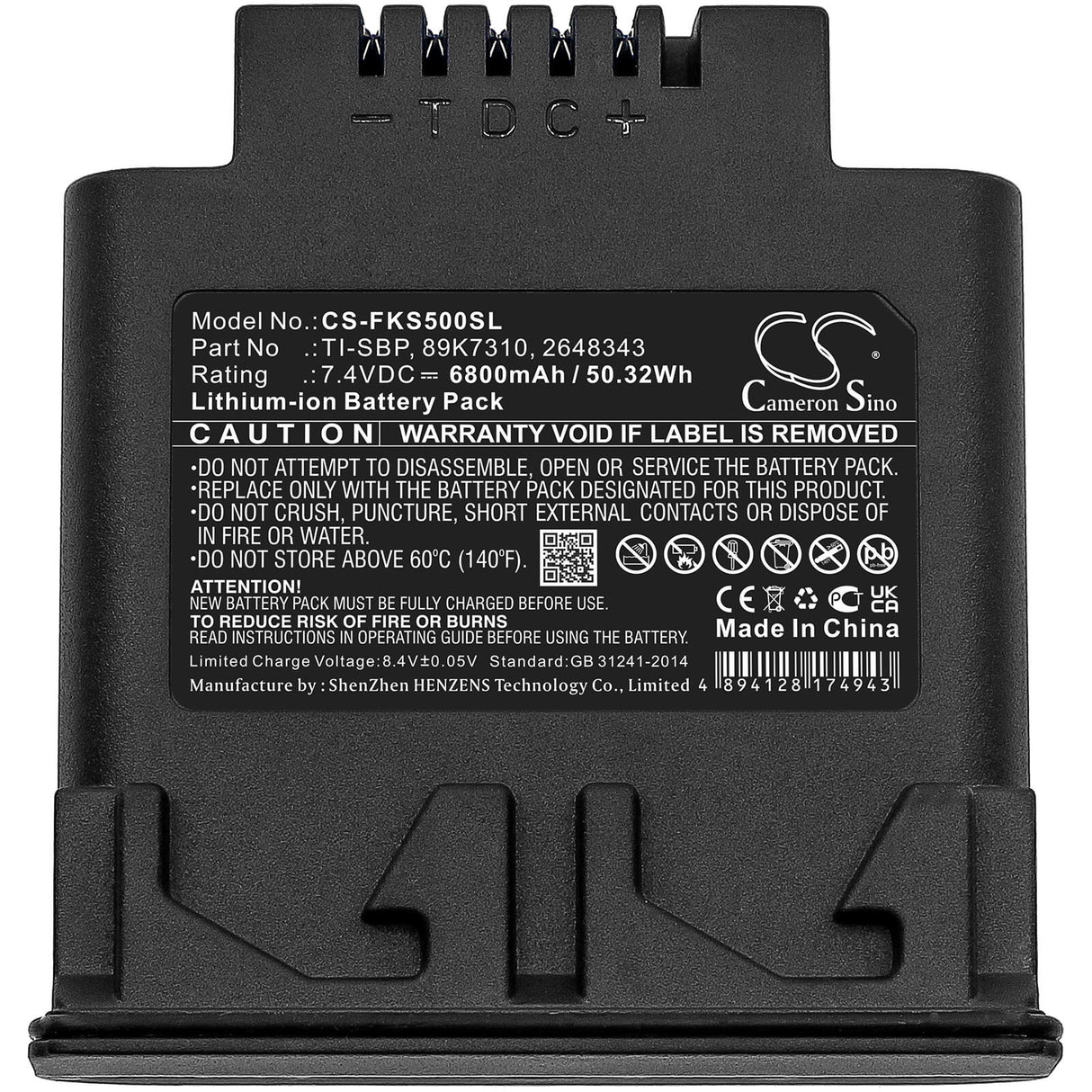 7.4v, 6800mah, Li-ion Thermal camera battery Fit's Fluke, Ir Flexcam, Ir Smart, Ti50ft, 50.32wh Thermal Camera Cameron Sino Technology Limited (Suspended)