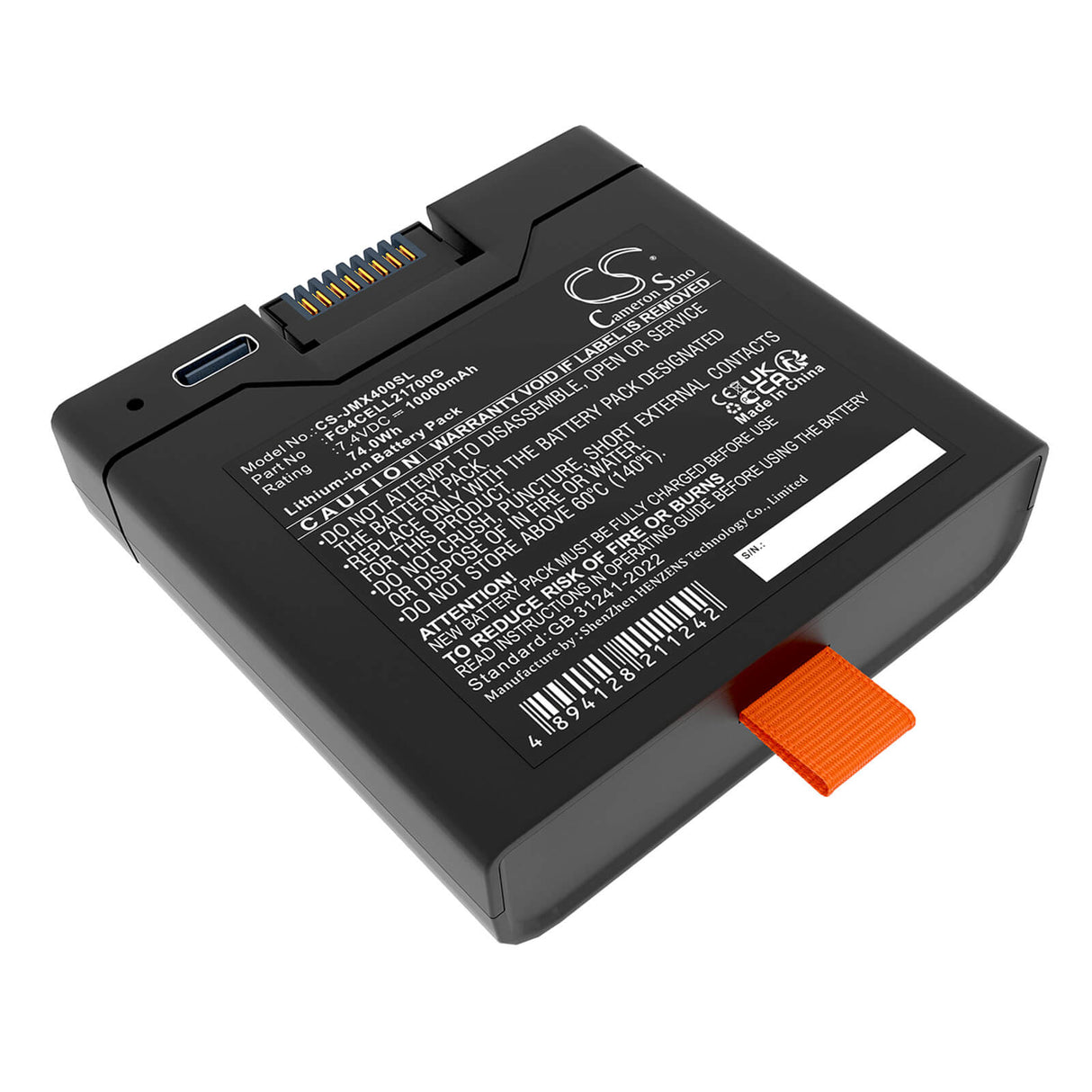 7.4V, Li-ion, 10000mAh, Speaker battery fits Jbl, Partybox Club 320, Partybox Stage 320, 74.0Wh Speaker Cameron Sino Technology Limited