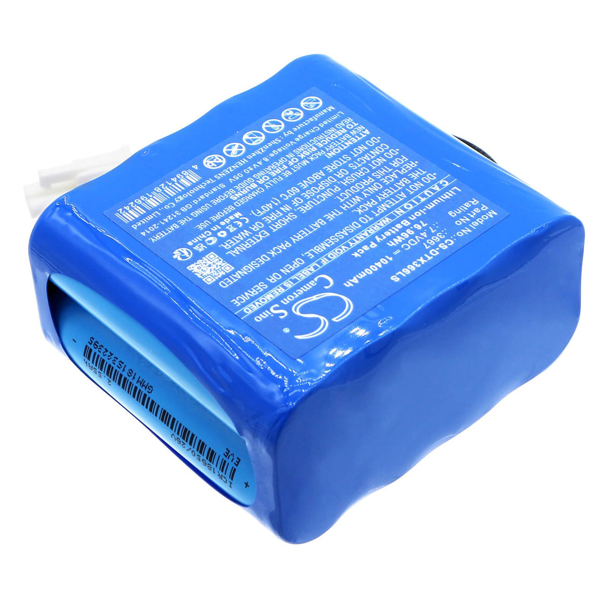7,4V, Li-ion, 10400mAh, Batterie d'éclairage d'urgence compatible avec Dotlux, 3667, 3666-060120, 76,96Wh Éclairage d'urgence Cameron Sino Technology Limited