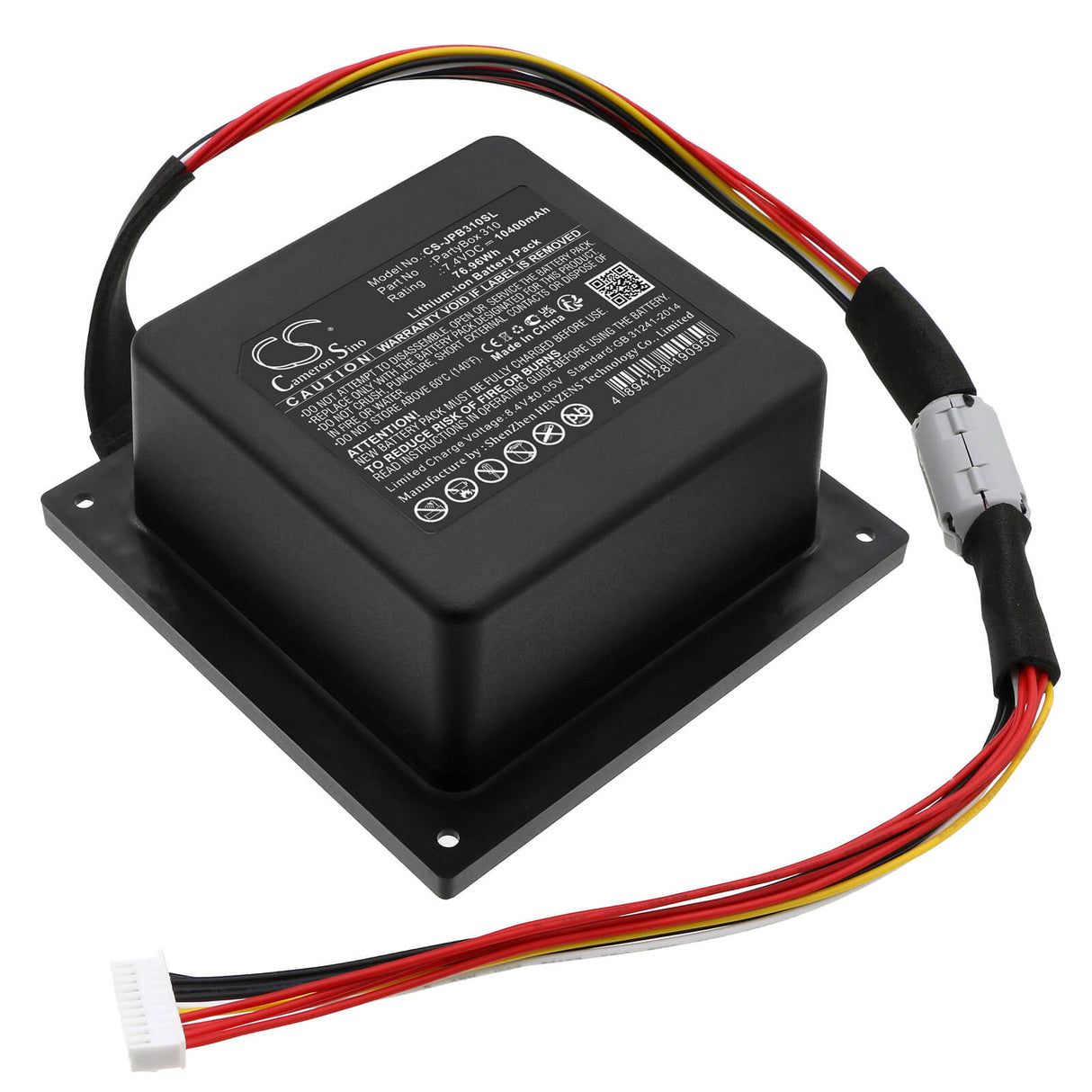 7,4V, Li-ion, 10400mAh, Batterie de haut-parleur pour Jbl, Partybox 310, 76,96Wh Haut-parleur Cameron Sino Technology Limited