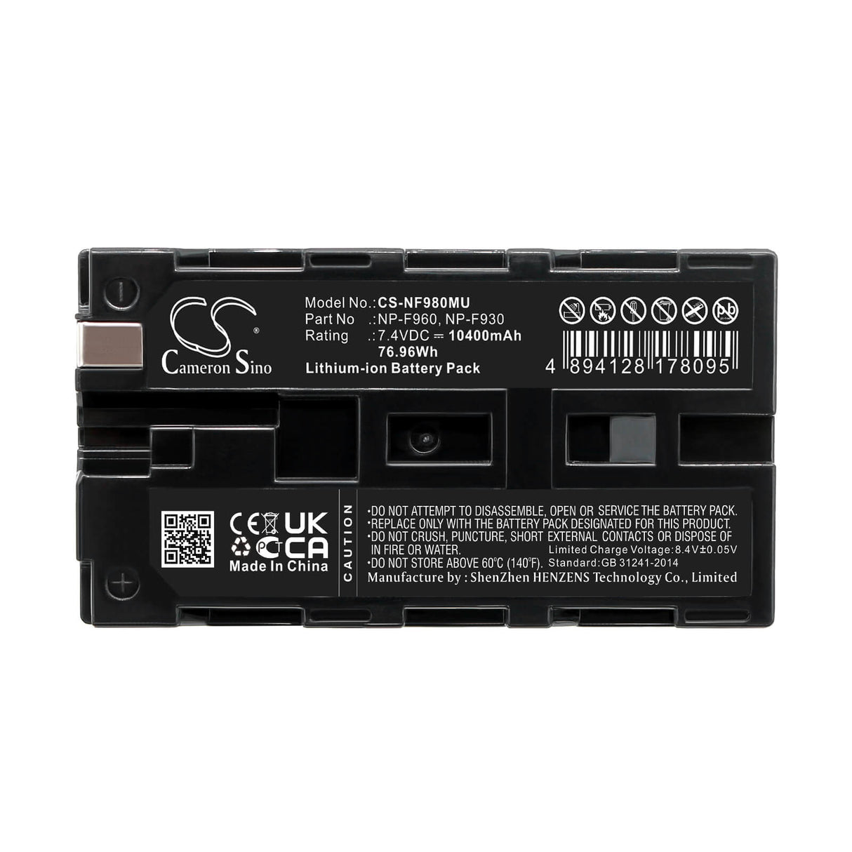 7.4v, Li-ion, 10400mah, Camera Battery Fits Video Devices, 4k Recording Monitors, Pix 240i, 76.96wh Camera Cameron Sino Technology Limited (Camera)