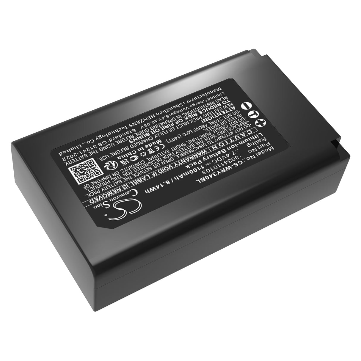 7,4V, Li-ion, 1100mAh, batterie de scanner de code-barres compatible avec Worldline, Yoximo, 8,14Wh Scanner de code-barres Cameron Sino Technology Limited