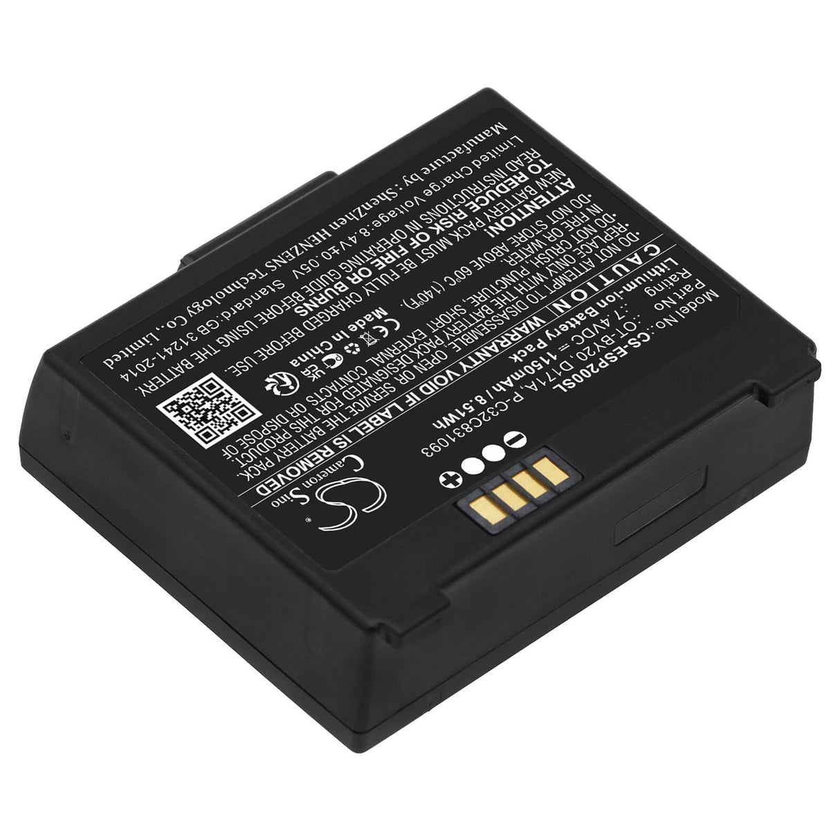 7.4V, Li-ion, 1150mAh, Portable Printer battery fits Epson, 2165069, Mobilink Tm-p20ii, Tmp20, 8.51Wh Portable Printer Cameron Sino Technology Limited