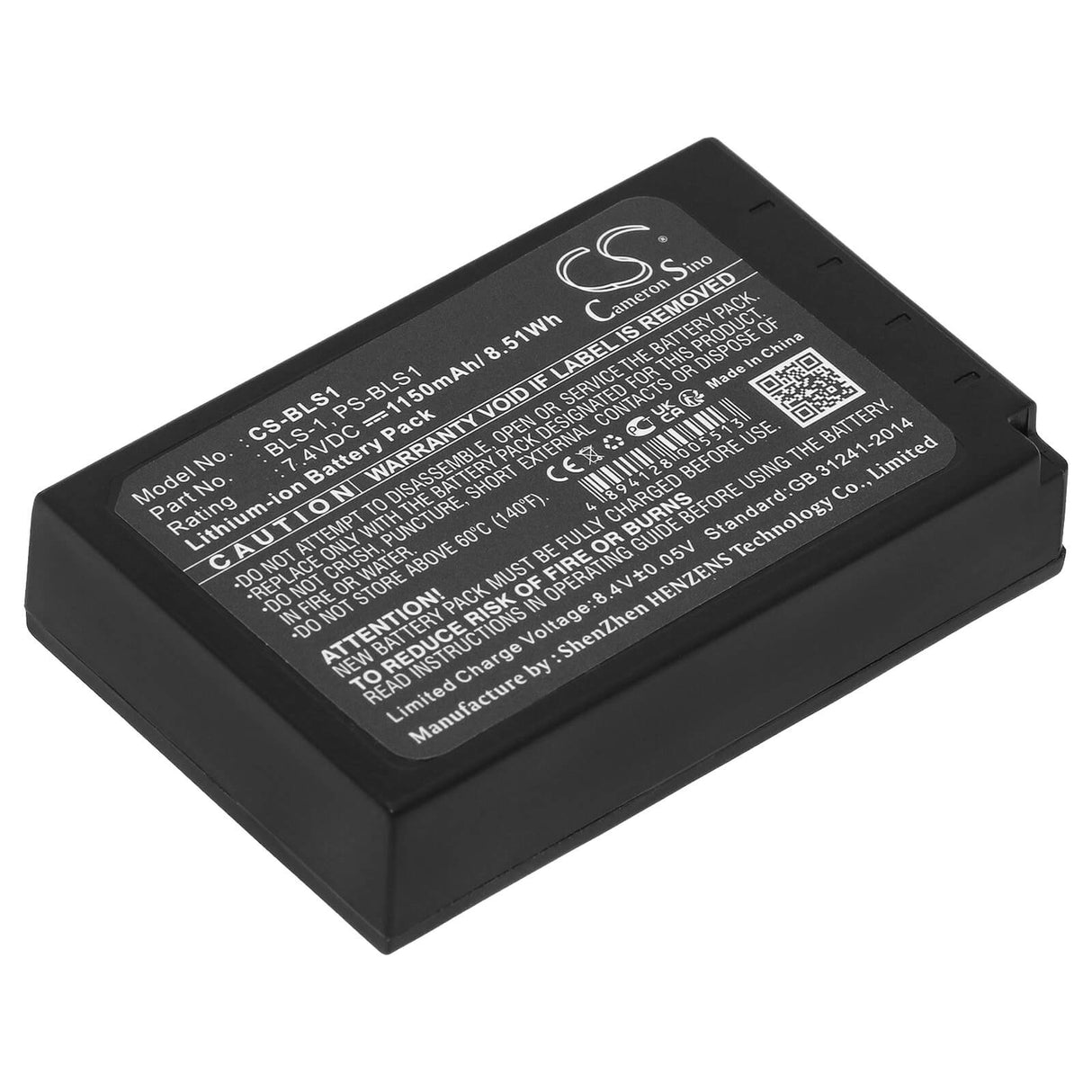 7.4V, Li-ion, 1150mAh, Camera battery fits Olympus, Bls-1, E-400, E-410, 8.51Wh Camera Cameron Sino Technology Limited (Camera)