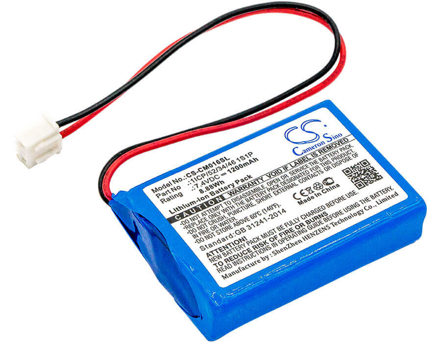 7,4V, Li-ion, 1200mAh, Batterie Pack batterie convient à Custom Battery Pack, 2icp/52/34/46 1s2p, 8,88Wh Batterie Pack Cameron Sino Technology Limited