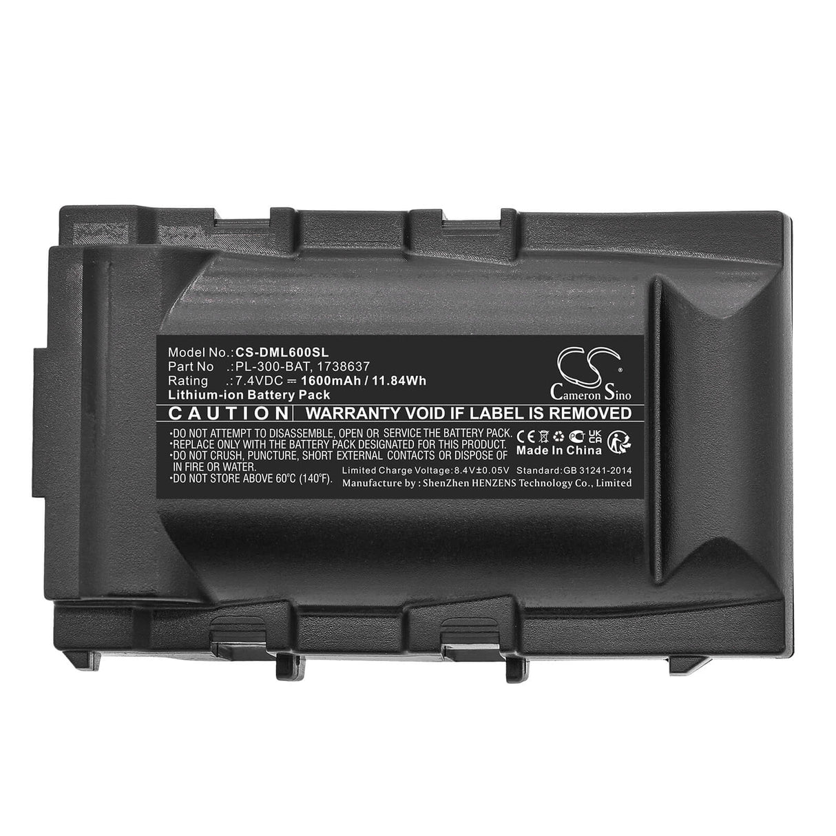 7,4V, Li-ion, 1600mAh, Batterie d'imprimante portable compatible avec Dymo, 3m, 1738637, Pl300, 11,84Wh Imprimante portable Cameron Sino Technology Limited