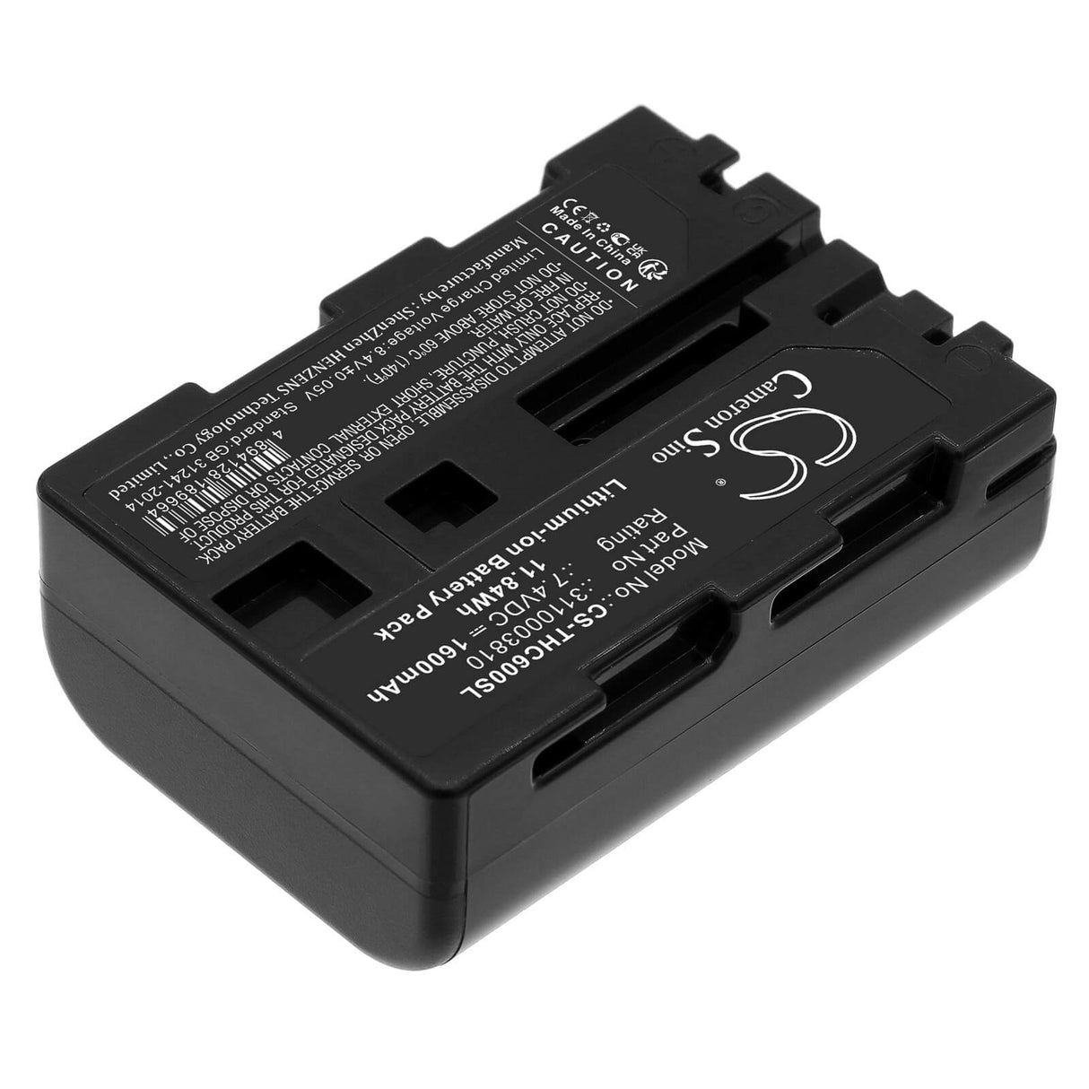 7.4V, Li-ion, 1600mAh, Batterie de caméra thermique compatible avec Trotech, 3110003810, Ic100, Ic120, 11.84Wh Caméra thermique Cameron Sino Technology Limited