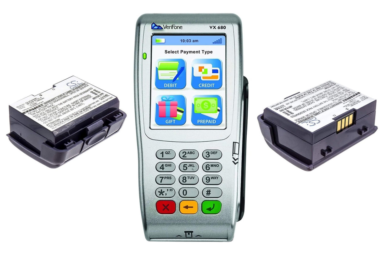 7.4V, Li-ion, 1800mAh, batterie de terminal de paiement compatible avec Verifone, Bpk268-001-01-a, Vx680, Vx680 Mac sans fil pour cartes de crédit, 13.32Wh Terminal de paiement Cameron Sino Technology Limited