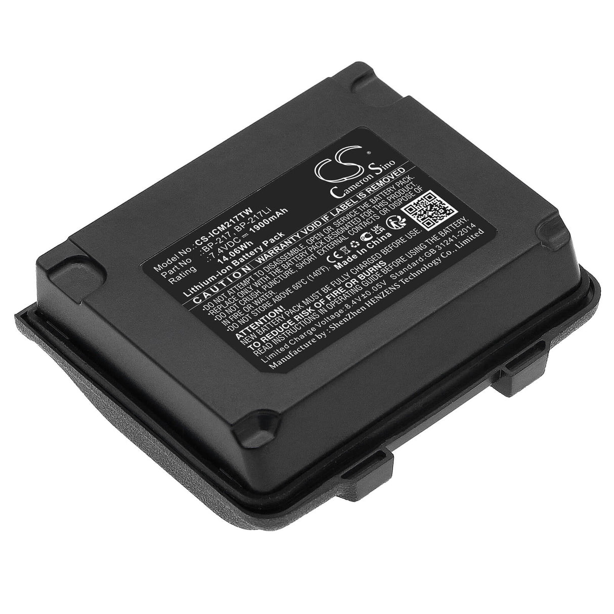 7.4V, Li-ion, 1900mAh, Two-Way Radio battery fits Icom, Bp-217, Ic-80ad, Ic-91a, 14.06Wh Two-Way Radio Cameron Sino Technology Limited