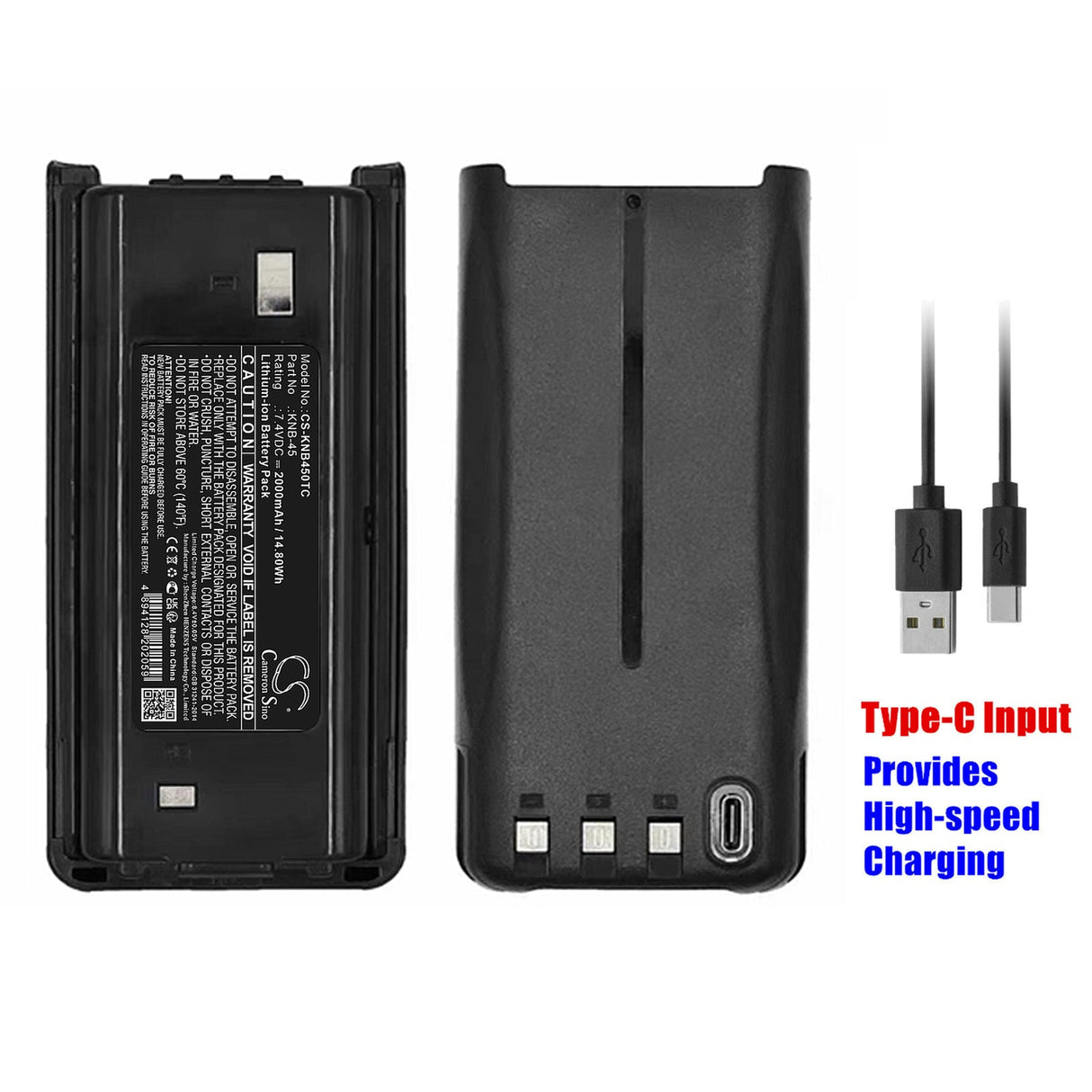7.4V, Li-ion, 2000mAh, Two-Way Radio Battery fits Kenwood, Nx240, Nx248, 14.80Wh Two-Way Radio Cameron Sino Technology Limited