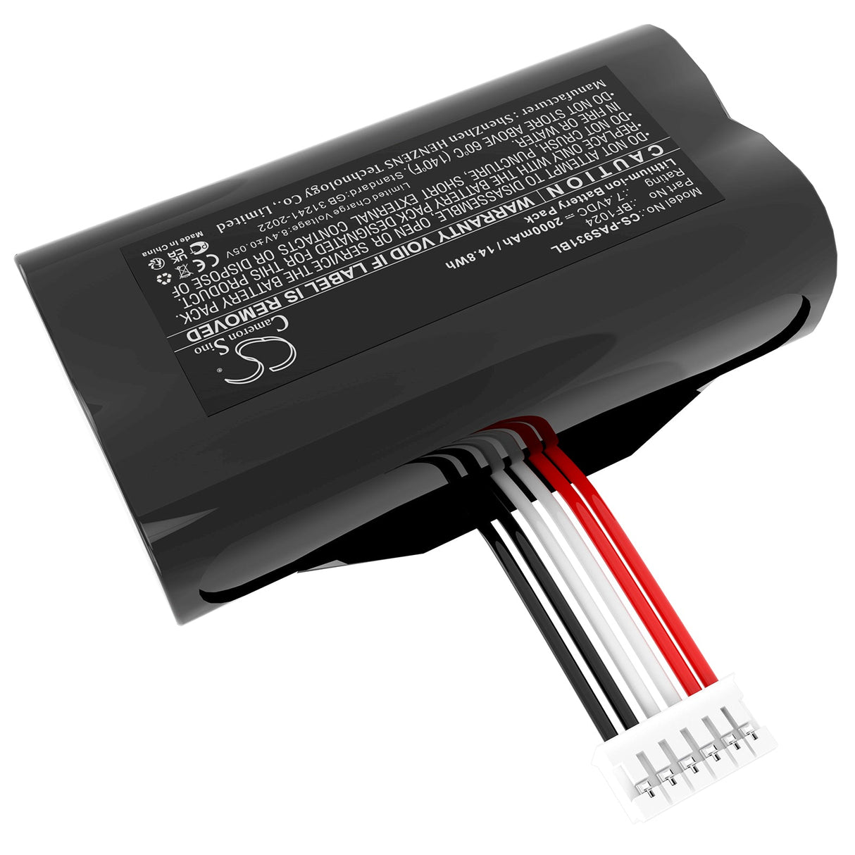 7.4V, Li-ion, 2000mAh, Batterie de terminal de paiement compatible Pax, A910, 14.8Wh Terminal de paiement Cameron Sino Technology Limited