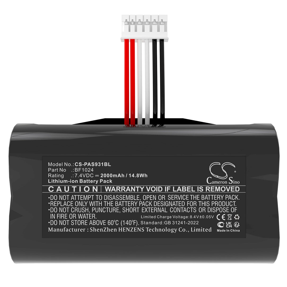 7.4V, Li-ion, 2000mAh, Batterie de terminal de paiement compatible Pax, A910, 14.8Wh Terminal de paiement Cameron Sino Technology Limited