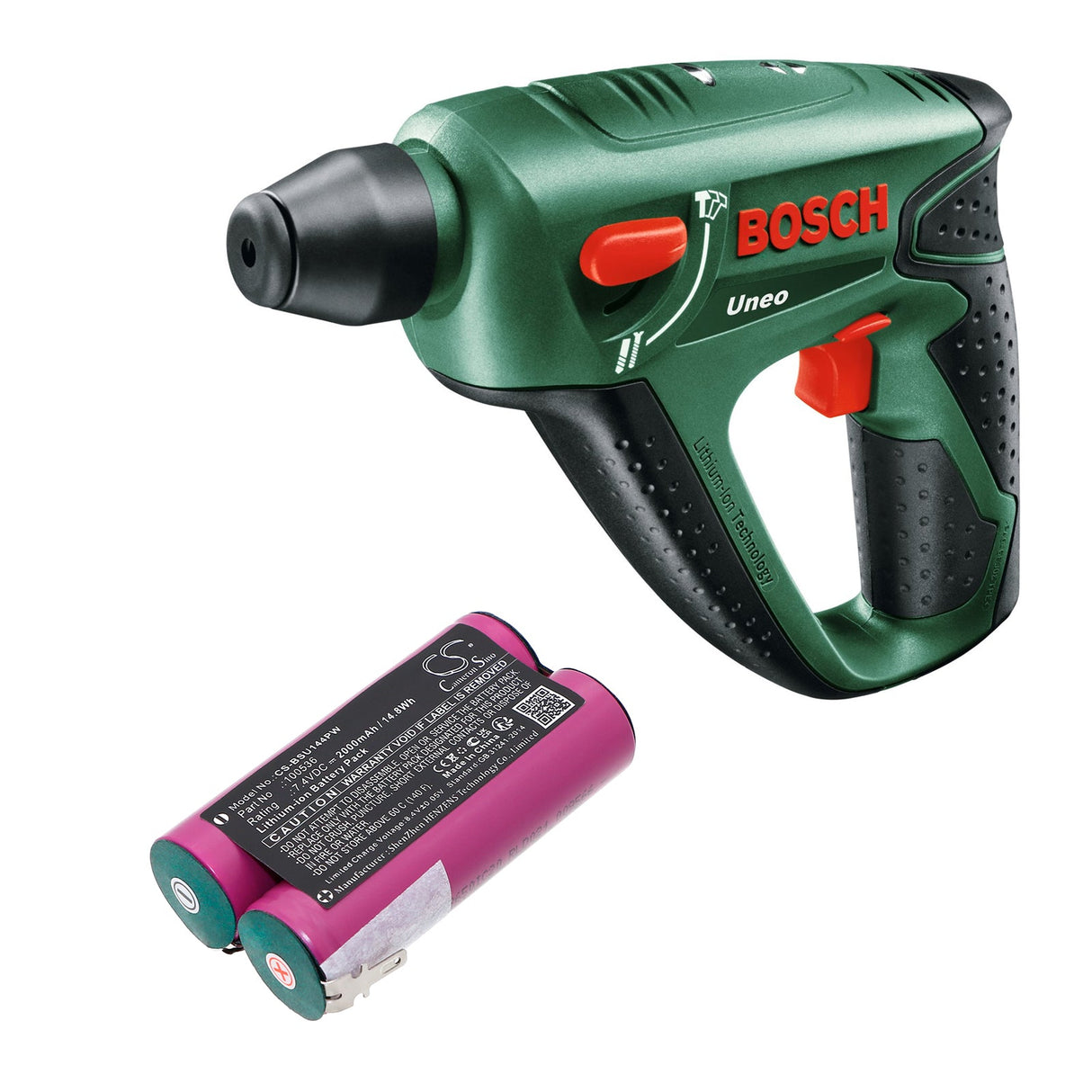7,4V, Li-ion, 2000mAh, batterie pour outils électriques compatible avec Bosch, Uneo, 14,8Wh Power Tools Cameron Sino Technology Limited (Outils électriques)