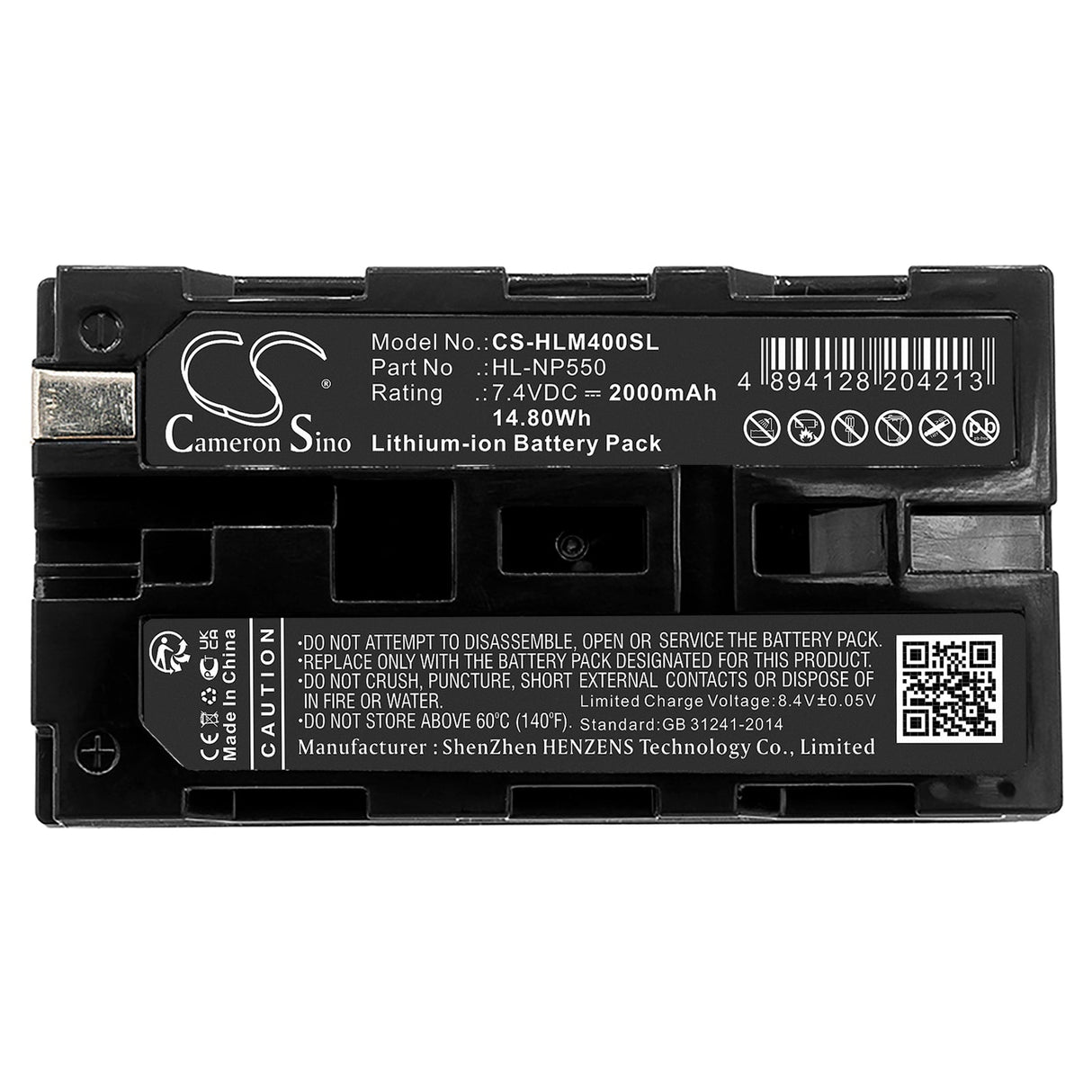 7.4V, Li-ion, 2000mAh, batterie pour émetteurs et récepteurs compatible avec Dji, Hollyland, Hl-np550, Transmission Rx Ddr, Transmission Sdr, 14.8Wh Émetteurs & Récepteur Cameron Sino Technology Limited