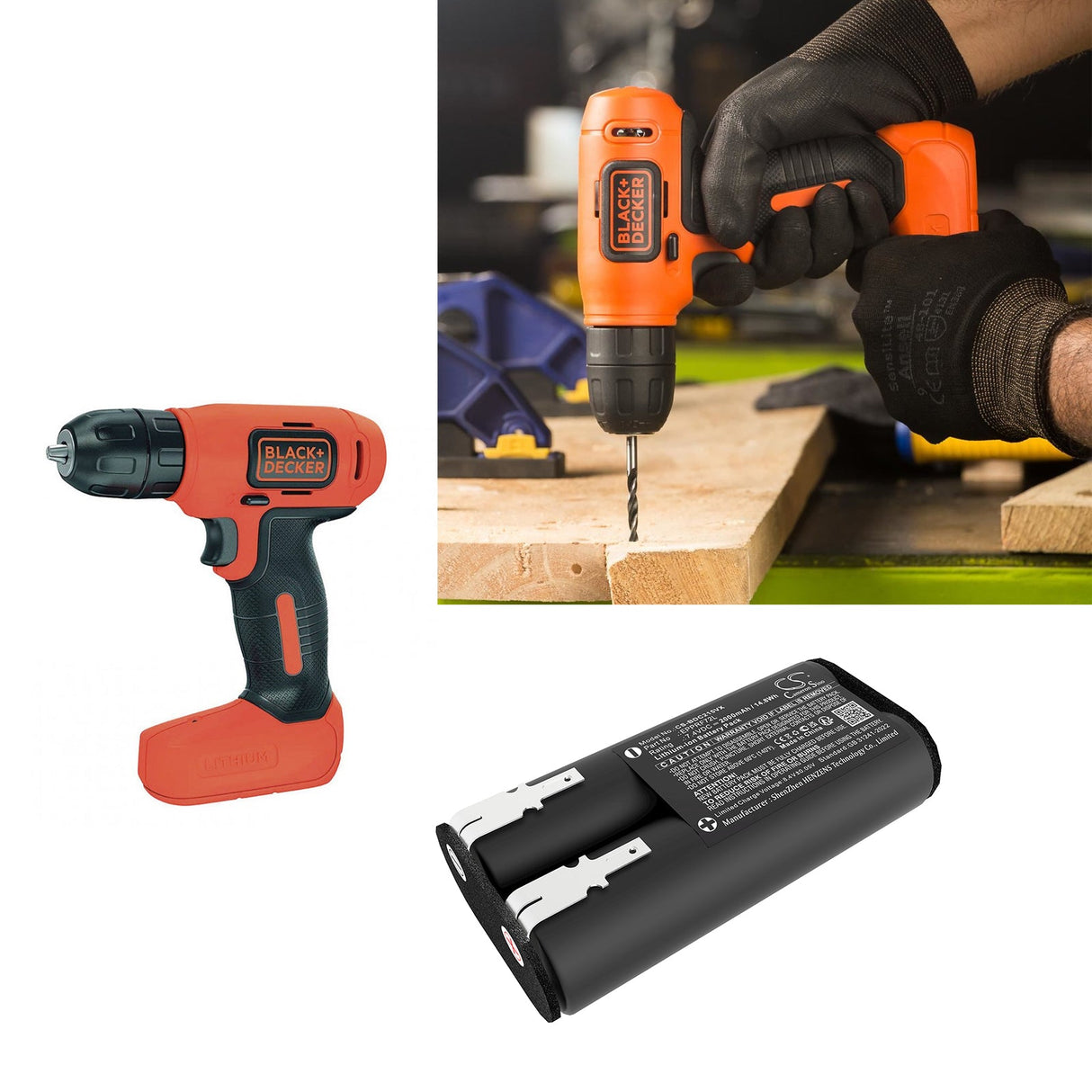 7.4V, Li-ion, 2000mAh, Vacuum battery fits Black+decker, Bdcd8gpa-qw, G9l72+, 14.8Wh Vacuum Cameron Sino Technology Limited