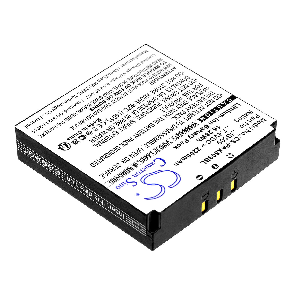 7.4V, Li-ion, 2200mAh, Payment Terminal battery fits Pax, Is509, S900, 16.28Wh Payment Terminal Cameron Sino Technology Limited