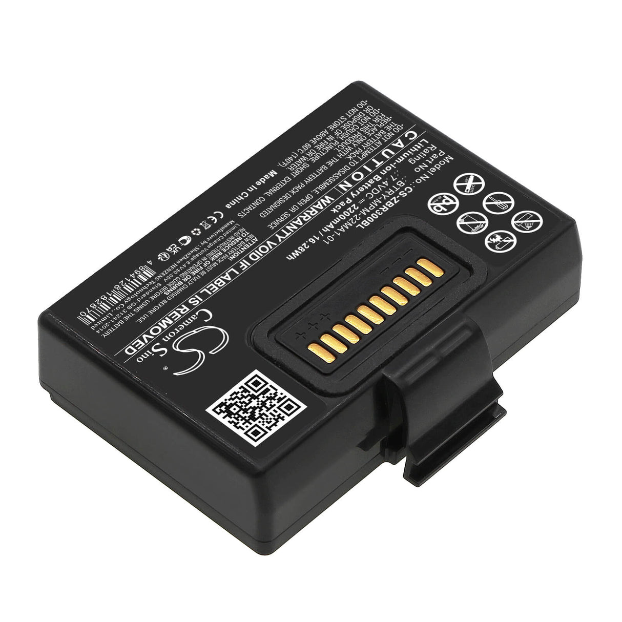 7.4V, Li-ion, 2200mAh, Portable Printer battery fits Zebra, Btry-mpm-22ma1-01, Za310, Zq300, 16.28Wh Portable Printer Cameron Sino Technology Limited