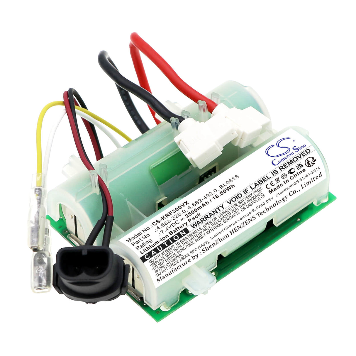 7.4V, Li-ion, 2500mAh, Vacuum battery fits Karcher, Fc 3 Cordless, Fc 3 Cordless Premium, 18.50Wh Vacuum Cameron Sino Technology Limited