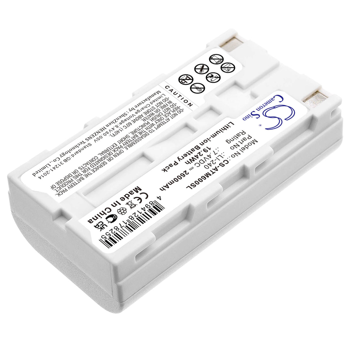 7.4V, Li-ion, 2600mAh, Batterie de téléphone sans fil adaptée à Audio-technica, Li-240, Atcs-m60, Atuc-irdu, 19.24Wh Téléphone sans fil Cameron Sino Technology Limited (Téléphone sans fil)
