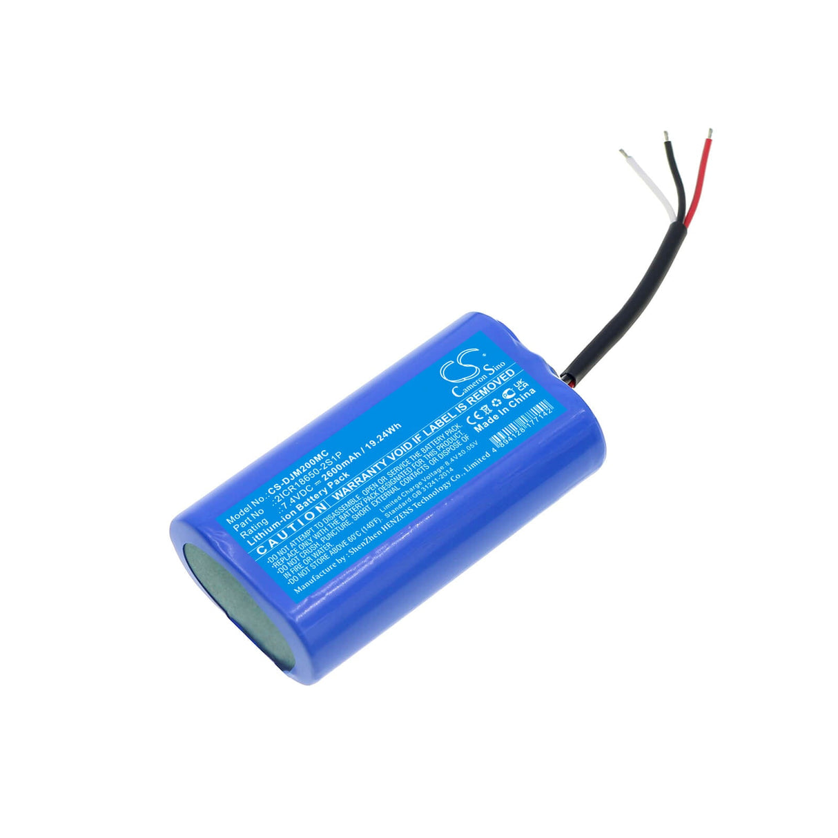 7.4V, Li-ion, 2600mAh, Camera battery fits Dji, 2icr18650-2s1p, Mobile 3, Mobile 4, 19.24Wh Camera Cameron Sino Technology Limited (Camera)