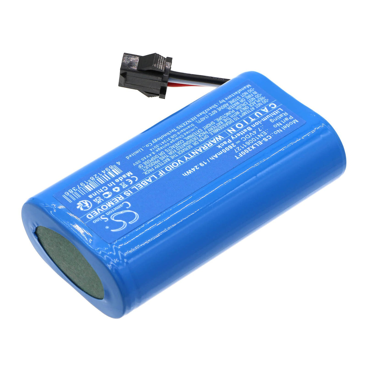7,4V, Li-ion, 2600mAh, Batterie de lampe de poche compatible avec Esylux, 30 006 06, Slp-2, 19,24Wh Lampe de poche Cameron Sino Technology Limited